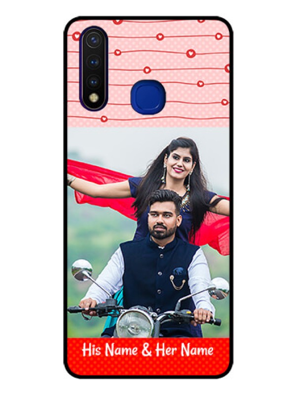 Custom Vivo U20 Personalized Glass Phone Case  - Red Pattern Case Design