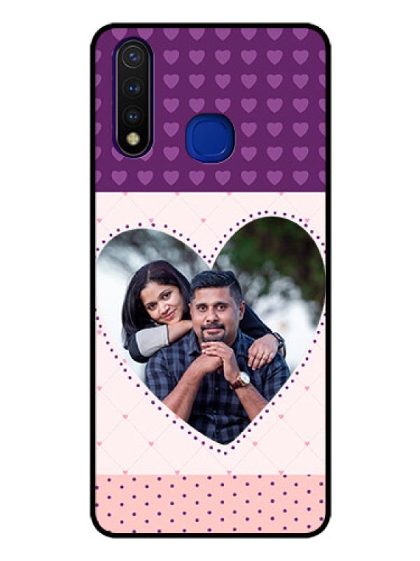 Custom Vivo U20 Custom Glass Phone Case  - Violet Love Dots Design