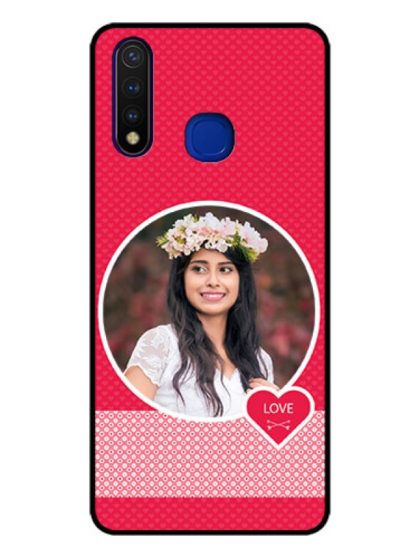 Custom Vivo U20 Personalised Glass Phone Case  - Pink Pattern Design