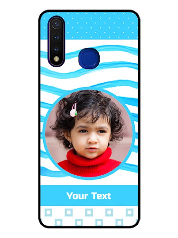 Custom Vivo U20 Custom Glass Phone Case  - Simple Blue Case Design