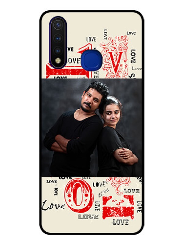 Custom Vivo U20 Photo Printing on Glass Case  - Trendy Love Design Case