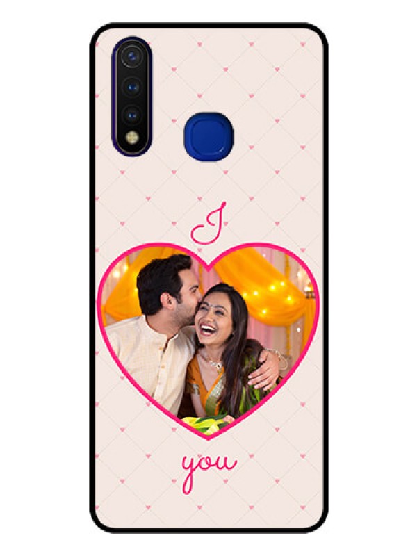 Custom Vivo U20 Custom Glass Mobile Case  - Heart Shape Design
