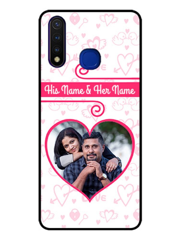Custom Vivo U20 Personalized Glass Phone Case  - Heart Shape Love Design