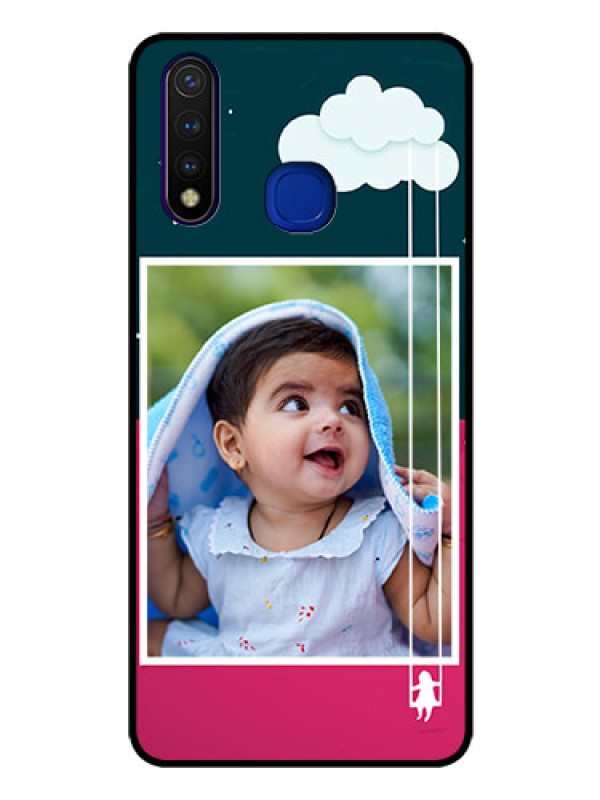 Custom Vivo U20 Custom Glass Phone Case  - Cute Girl with Cloud Design