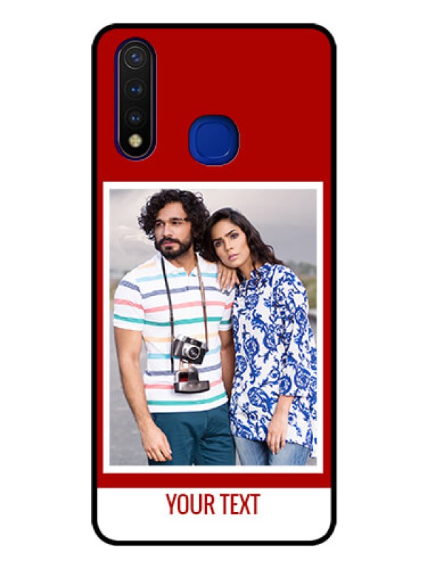 Custom Vivo U20 Personalized Glass Phone Case  - Simple Red Color Design