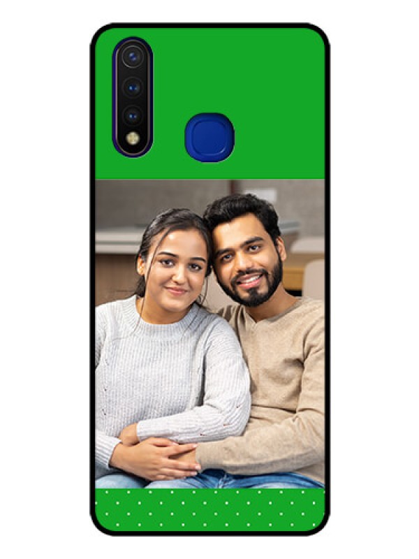 Custom Vivo U20 Personalized Glass Phone Case  - Green Pattern Design