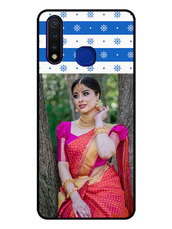 Custom Vivo U20 Photo Printing on Glass Case  - Snow Pattern Design