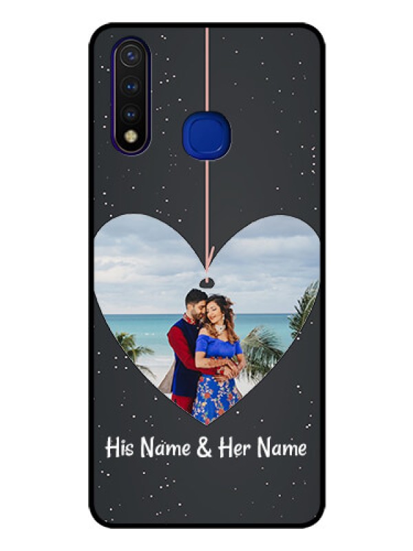 Custom Vivo U20 Custom Glass Phone Case  - Hanging Heart Design