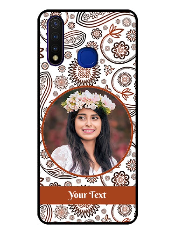 Custom Vivo U20 Custom Glass Mobile Case  - Abstract Floral Design 