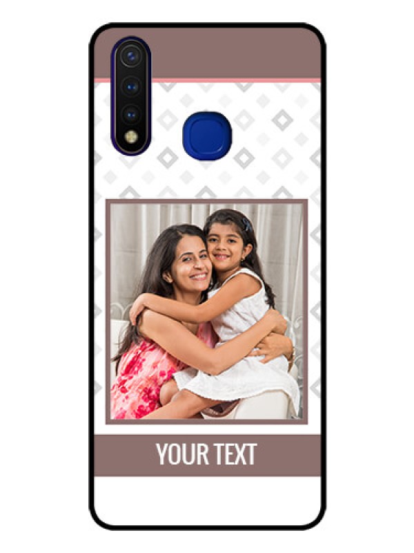 Custom Vivo U20 Photo Printing on Glass Case  - Simple Diamond Design