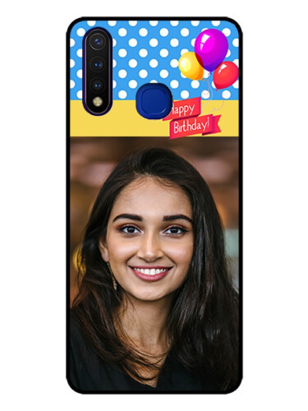 Custom Vivo U20 Custom Glass Mobile Case  - Happy Birthday Design