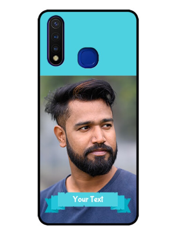 Custom Vivo U20 Personalized Glass Phone Case  - Simple Blue Color Design