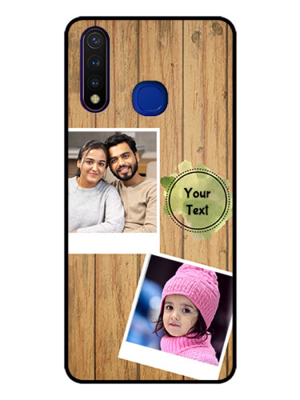 Custom Vivo U20 Custom Glass Phone Case  - Wooden Texture Design
