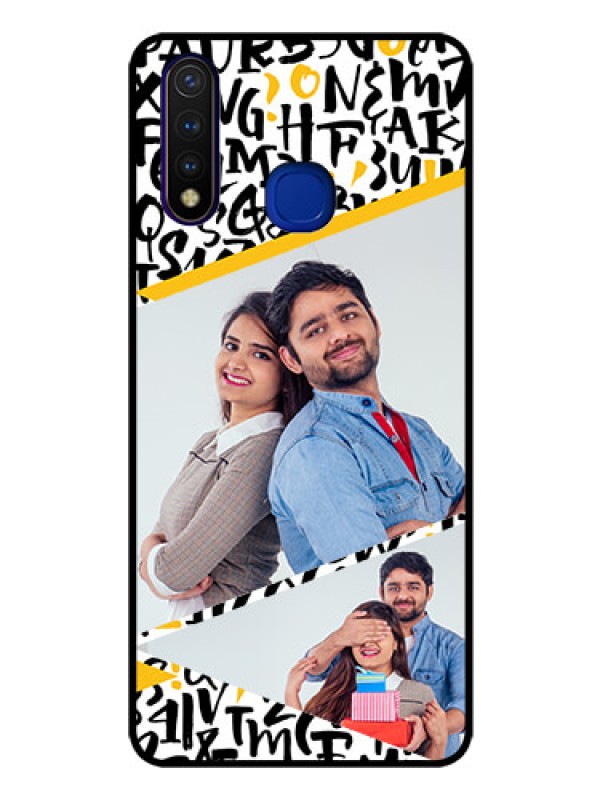 Custom Vivo U20 Custom Glass Mobile Case  - Letters Pattern Design