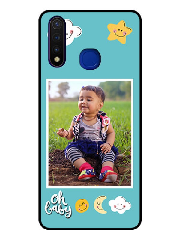 Custom Vivo U20 Personalized Glass Phone Case  - Smiley Kids Stars Design