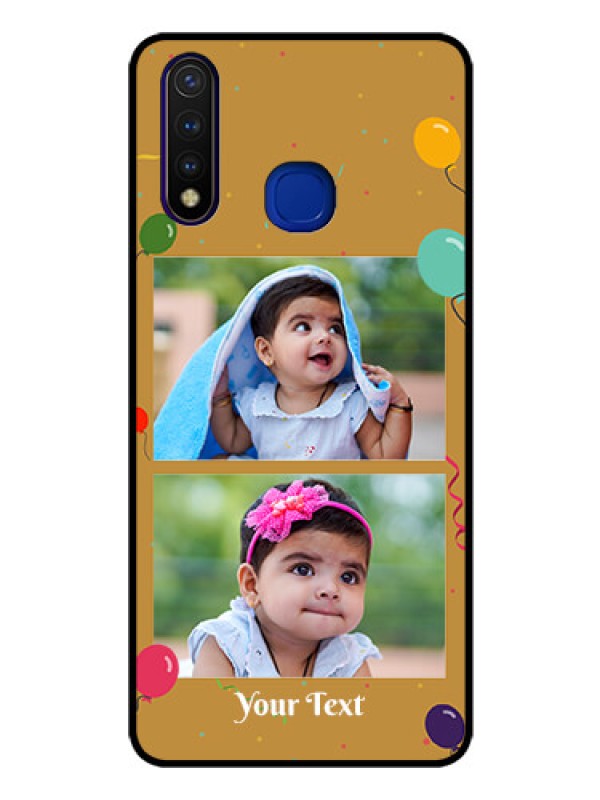 Custom Vivo U20 Personalized Glass Phone Case  - Image Holder with Birthday Celebrations Design