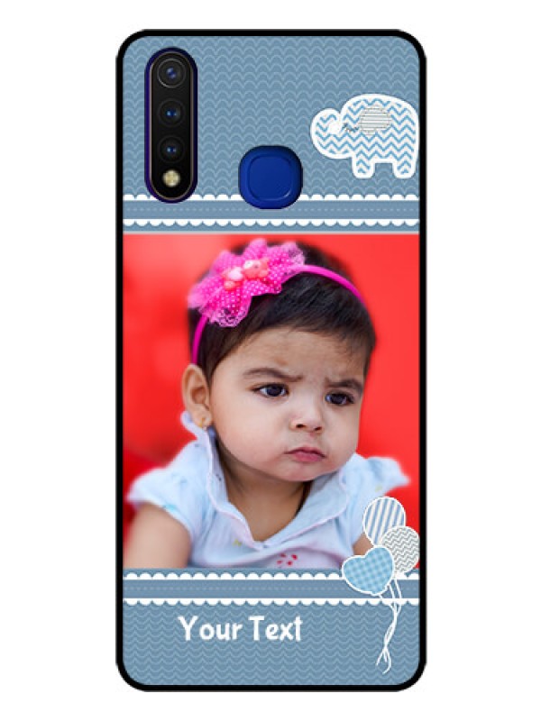 Custom Vivo U20 Photo Printing on Glass Case  - with Kids Pattern Design