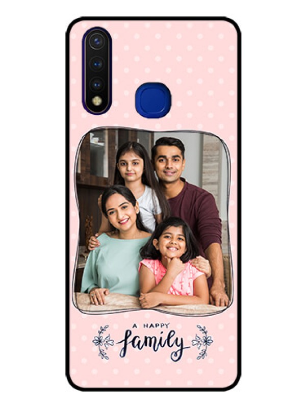 Custom Vivo U20 Custom Glass Phone Case  - Family with Dots Design