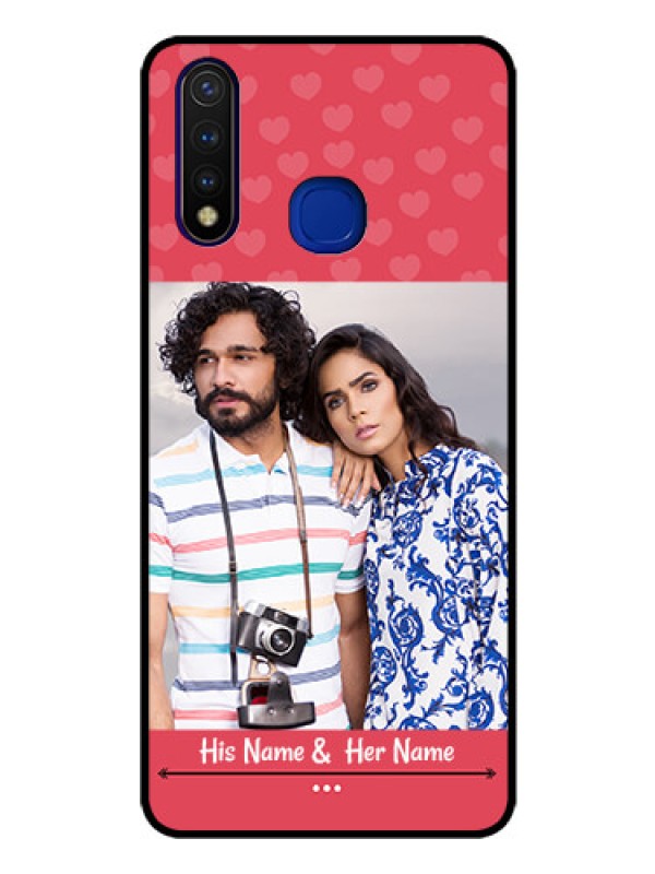 Custom Vivo U20 Photo Printing on Glass Case  - Simple Love Design