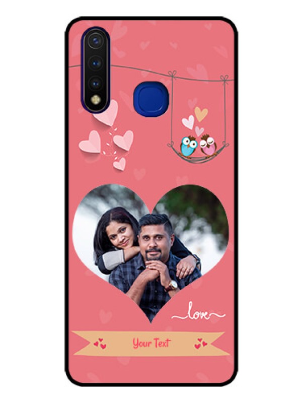 Custom Vivo U20 Personalized Glass Phone Case  - Peach Color Love Design 