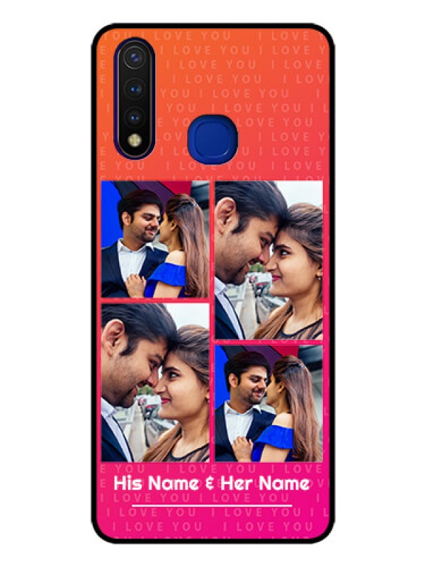 Custom Vivo U20 Custom Glass Phone Case  - I Love You Pink Design