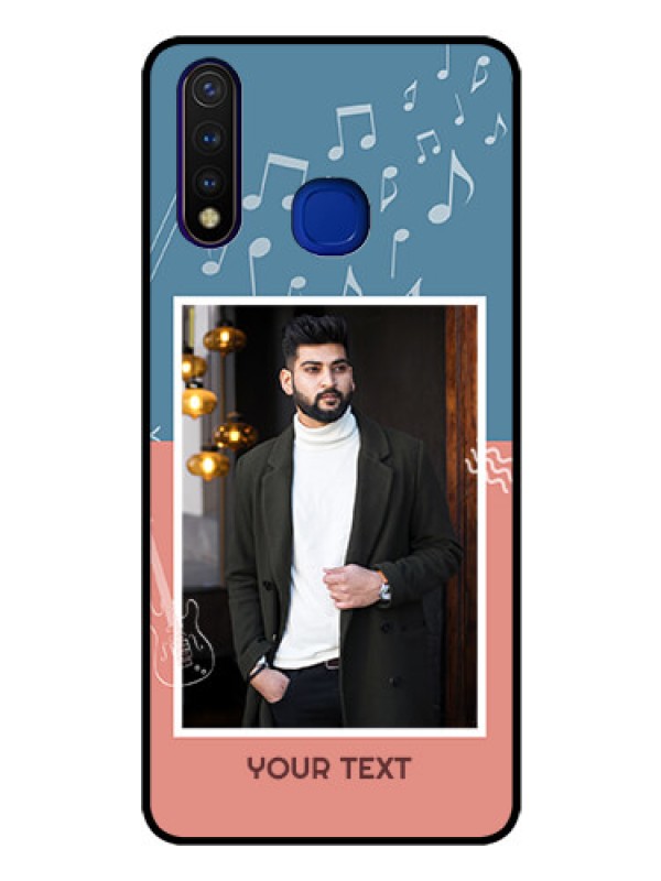 Custom Vivo U20 Photo Printing on Glass Case  - with Color Musical Note Design