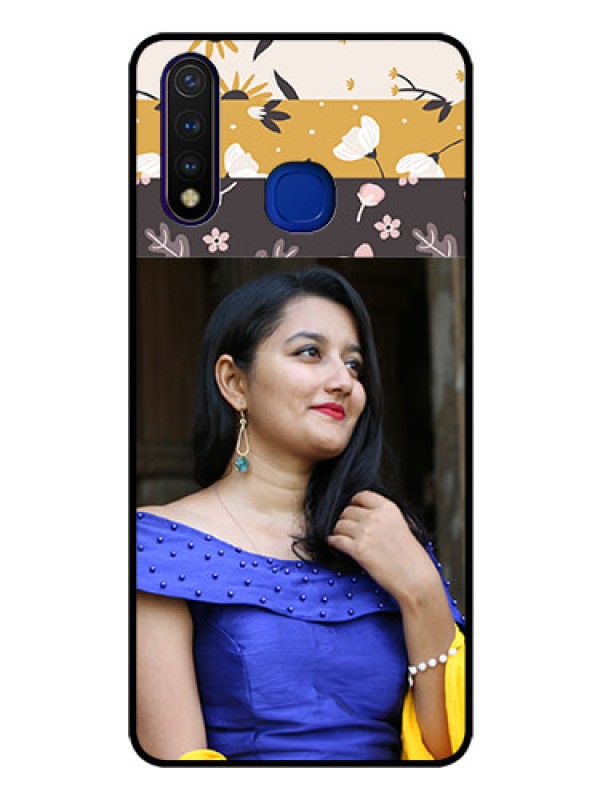 Custom Vivo U20 Custom Glass Phone Case  - Stylish Floral Design