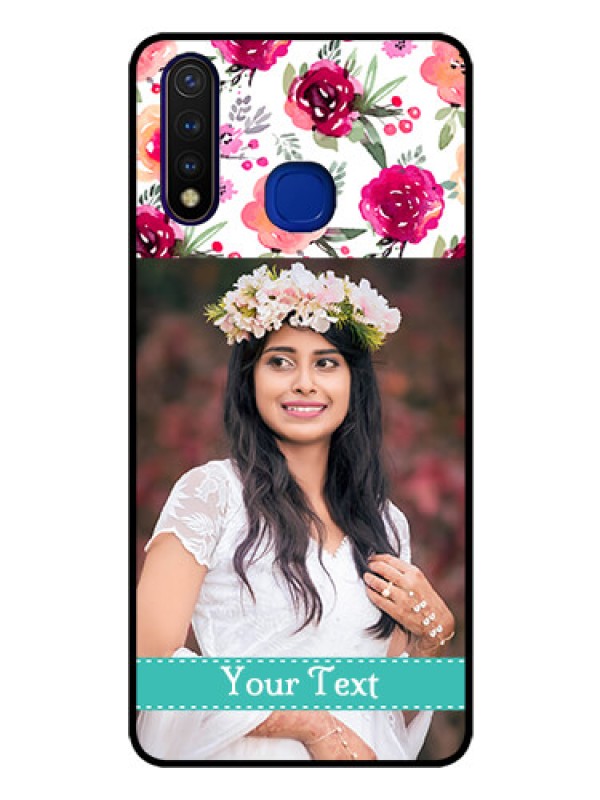 Custom Vivo U20 Custom Glass Phone Case  - Watercolor Floral Design