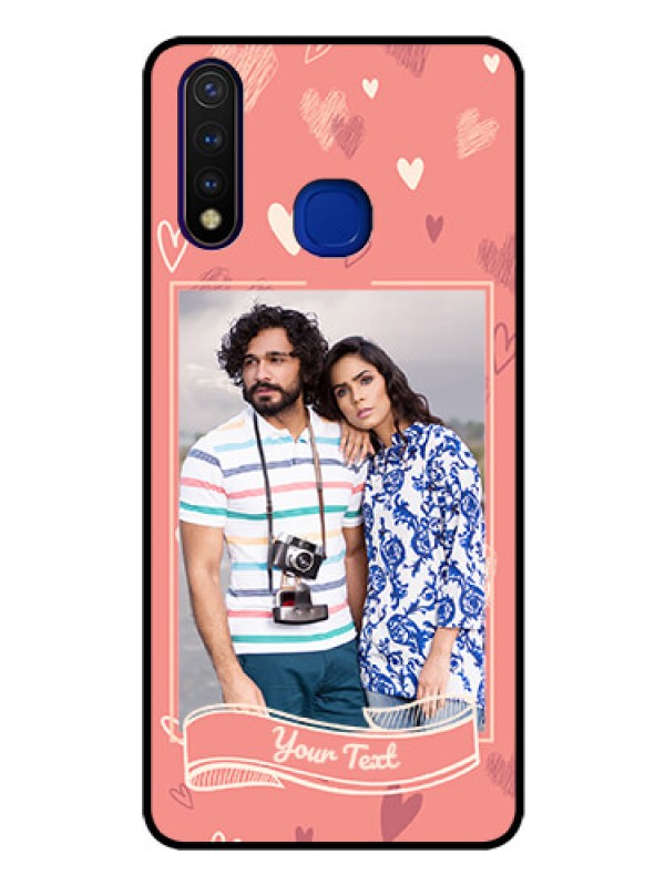 Custom Vivo U20 Custom Glass Phone Case  - Love doodle art Design