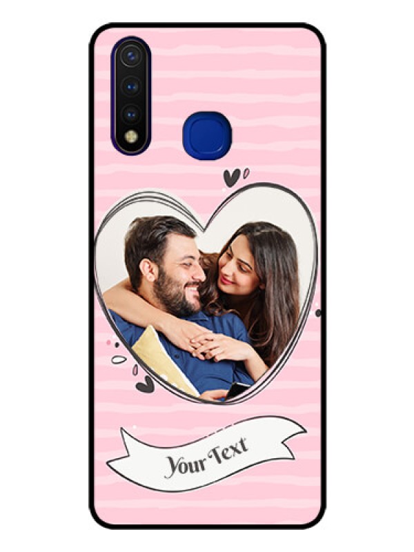 Custom Vivo U20 Custom Glass Phone Case  - Vintage Heart Design