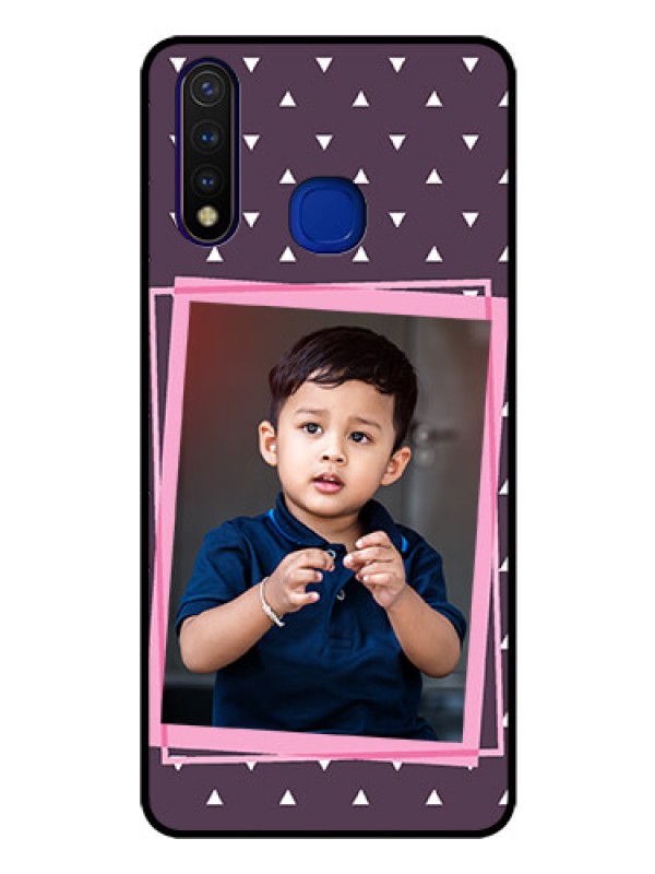 Custom Vivo U20 Custom Glass Mobile Case  - Triangle Pattern Dotted Design