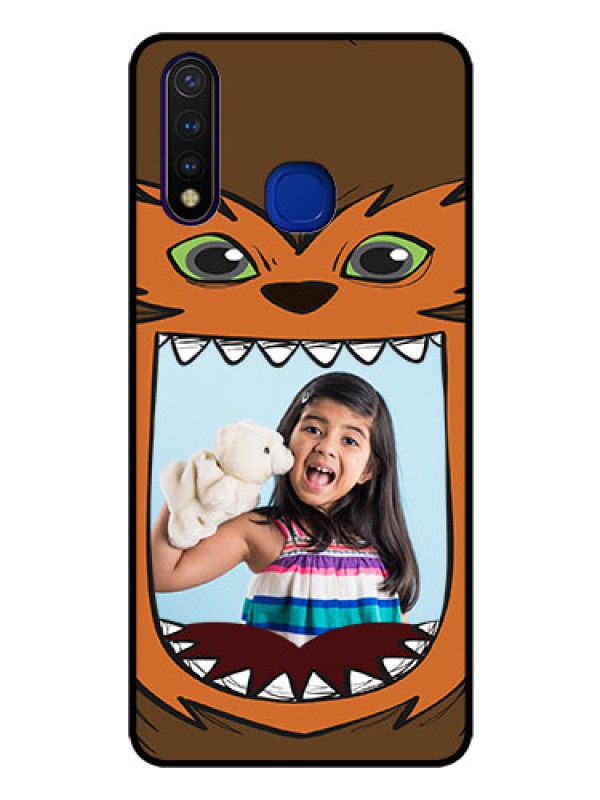 Custom Vivo U20 Photo Printing on Glass Case  - Owl Monster Back Case Design