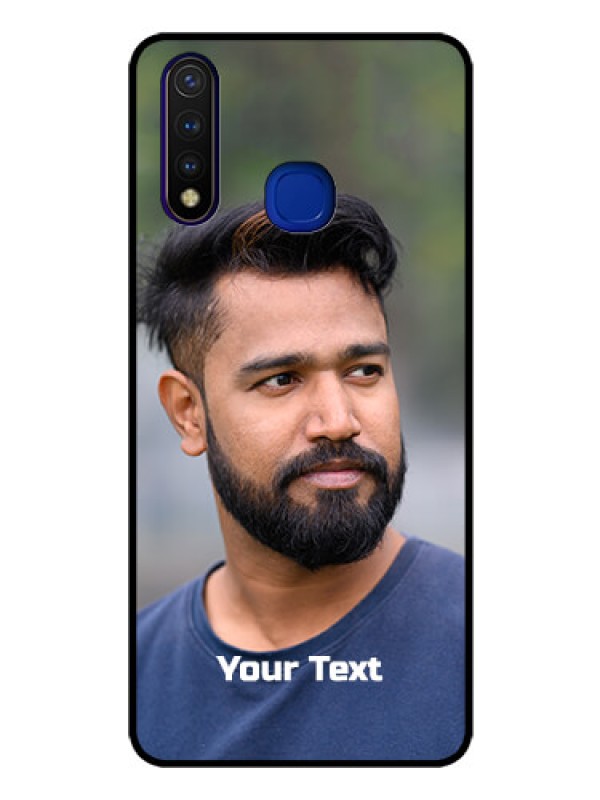 Custom Vivo U20 Glass Mobile Cover: Photo with Text