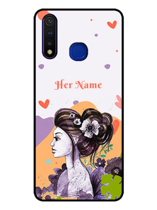 Custom Vivo U20 Personalized Glass Phone Case - Woman And Nature Design