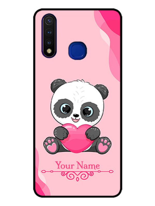 Custom Vivo U20 Custom Glass Mobile Case - Cute Panda Design