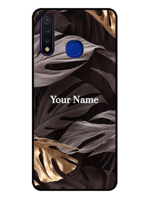 Custom Vivo U20 Personalised Glass Phone Case - Wild Leaves digital paint Design