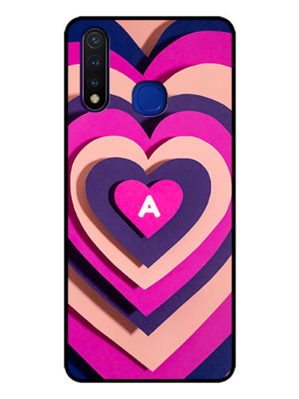 Custom Vivo U20 Custom Glass Mobile Case - Cute Heart Pattern Design