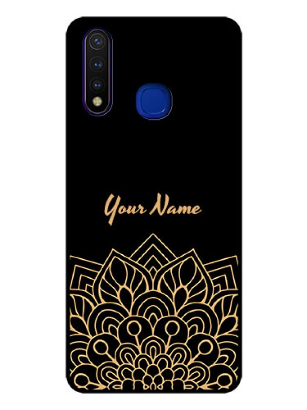 Custom Vivo U20 Custom Glass Phone Case - Golden mandala Design