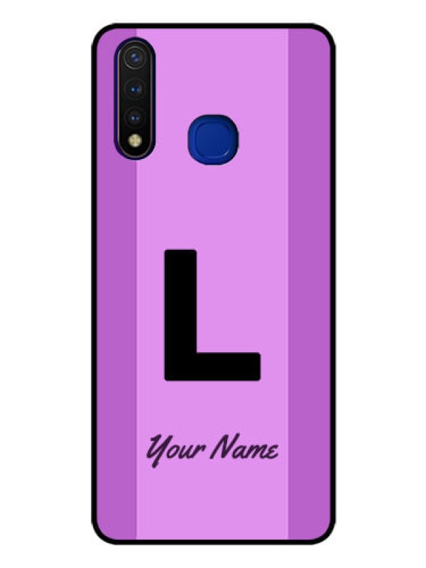 Custom Vivo U20 Custom Glass Phone Case - Tricolor custom text Design