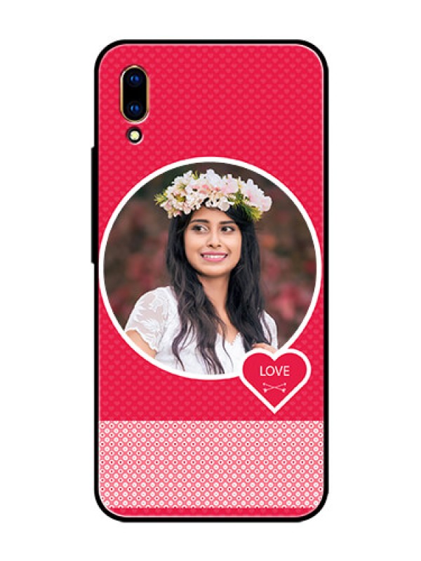 Custom Vivo V11 Pro Personalised Glass Phone Case  - Pink Pattern Design