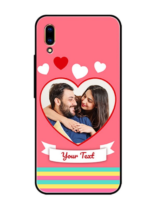 Custom Vivo V11 Pro Photo Printing on Glass Case  - Love Doodle Design
