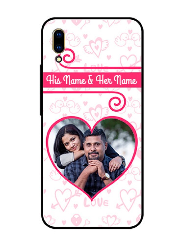 Custom Vivo V11 Pro Personalized Glass Phone Case  - Heart Shape Love Design