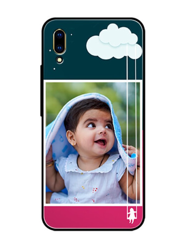 Custom Vivo V11 Pro Custom Glass Phone Case  - Cute Girl with Cloud Design