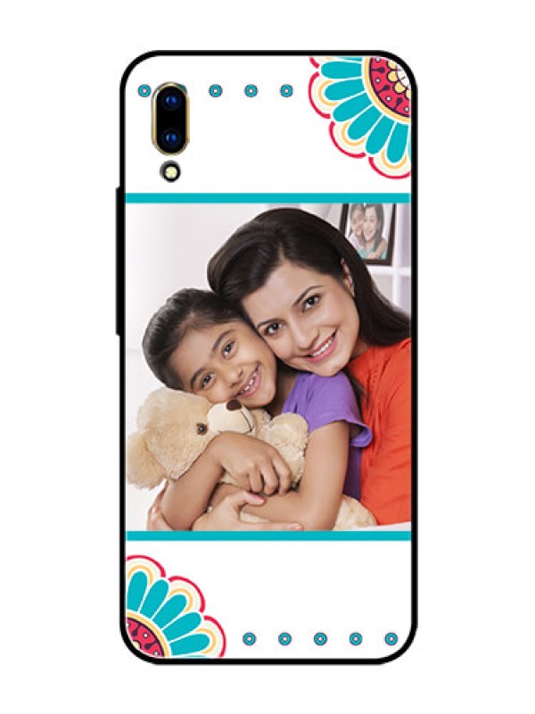 Custom Vivo V11 Pro Custom Glass Phone Case  - Flower Design