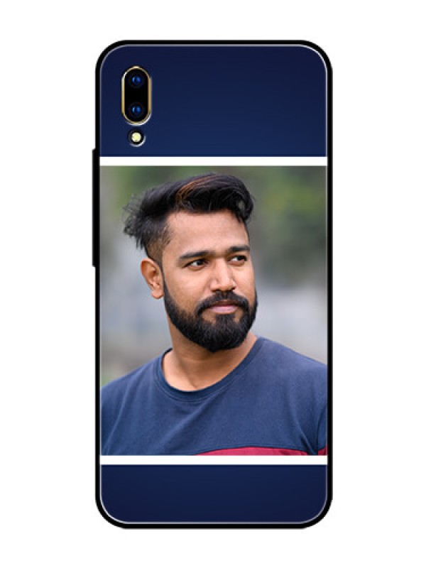 Custom Vivo V11 Pro Personalized Glass Phone Case  - Simple Royal Blue Design
