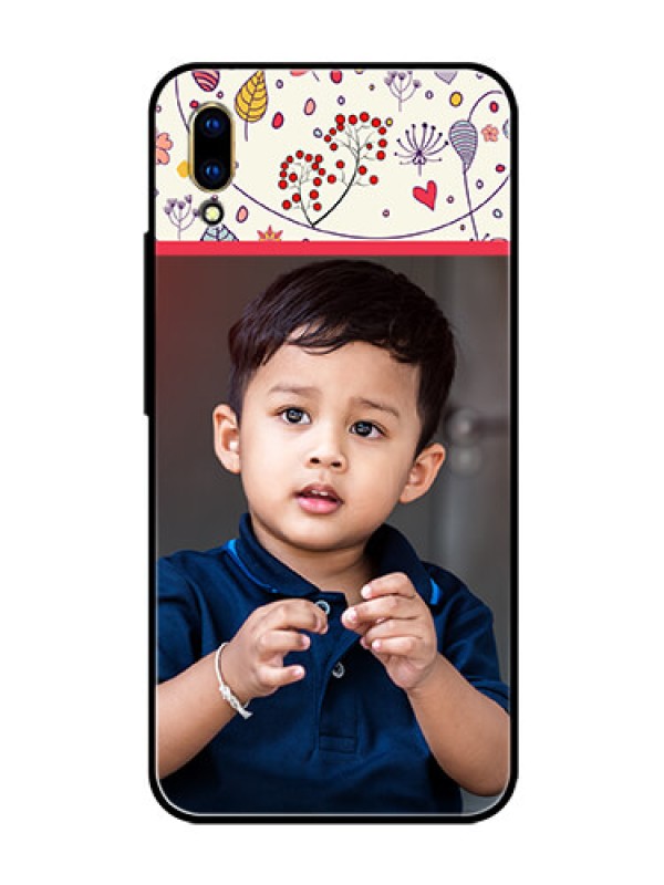 Custom Vivo V11 Pro Custom Glass Mobile Case  - Premium Floral Design