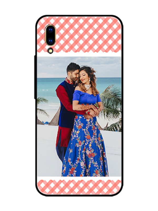 Custom Vivo V11 Pro Personalized Glass Phone Case  - Pink Pattern Design