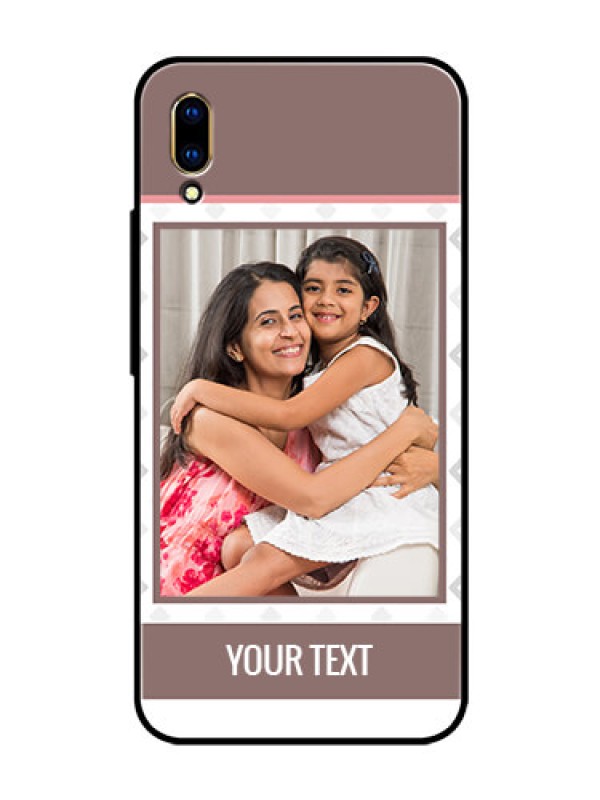 Custom Vivo V11 Pro Photo Printing on Glass Case  - Simple Diamond Design