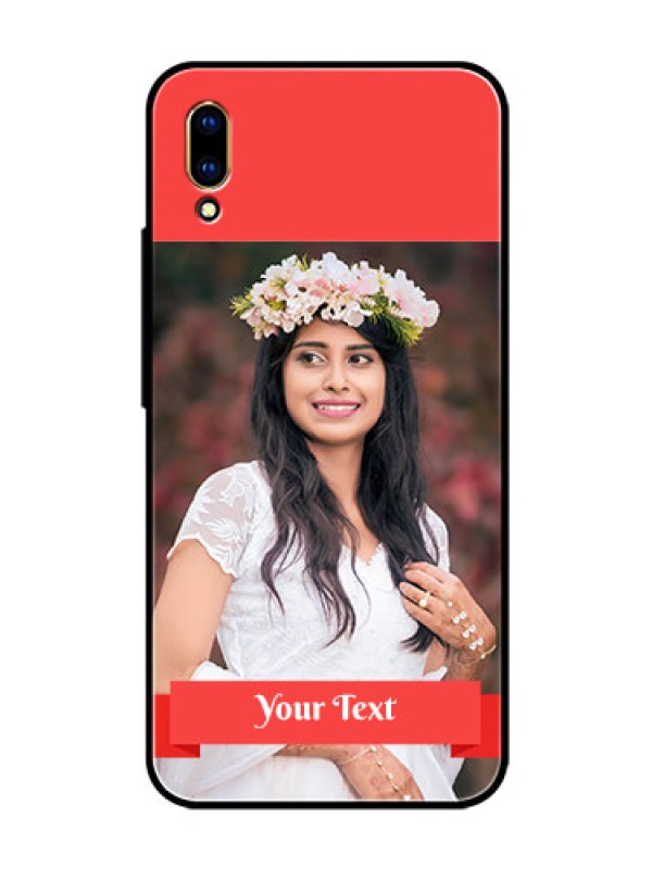 Custom Vivo V11 Pro Custom Glass Phone Case  - Simple Red Color Design
