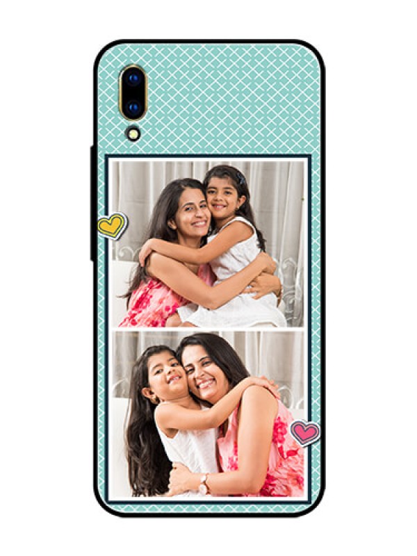 Custom Vivo V11 Pro Custom Glass Phone Case  - 2 Image Holder with Pattern Design